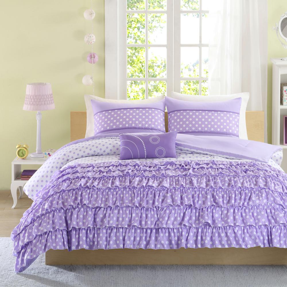 Mi Zone Ellen 4 Piece Purple Full Queen Comforter Set Mz10 232 The Home Depot - Purple Bedding Set Mi Zone Ellen 4 Piece Purple Full Queen Comforter Set Mz10 232 The Home Depot - Purple Bedding Set