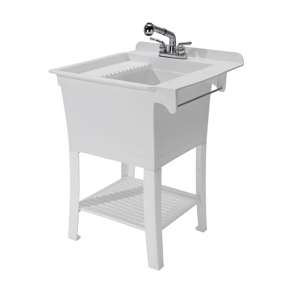 white plastic sink