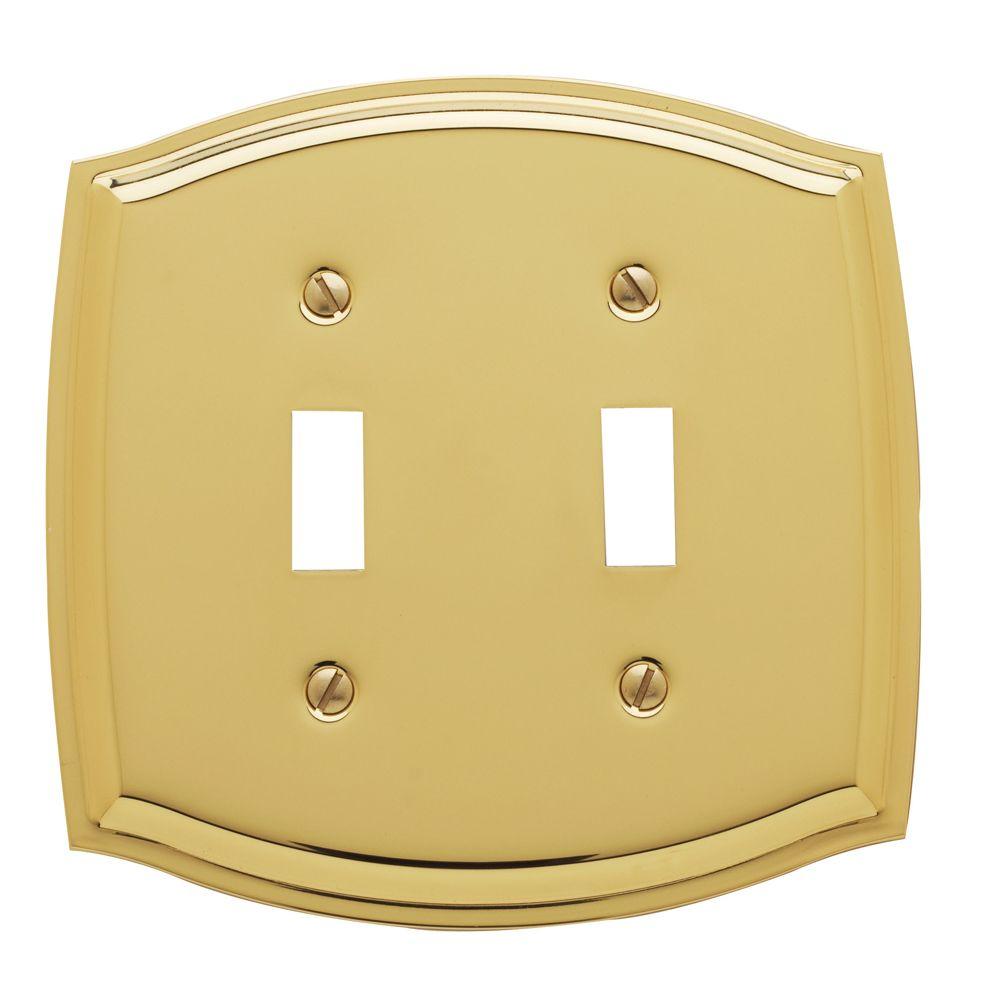 Baldwin Colonial 2 Toggle Wall Plate Polished Br Baldwin Colonial 2 Toggle Wall Plate Polished Br