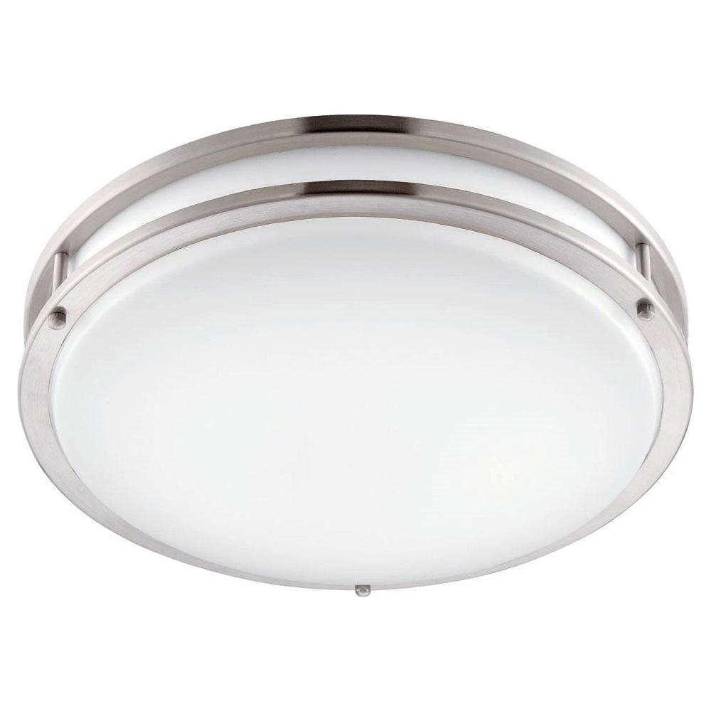 Envirolite 12 In Brushed Nickel White Low Profile Led Ceiling Light