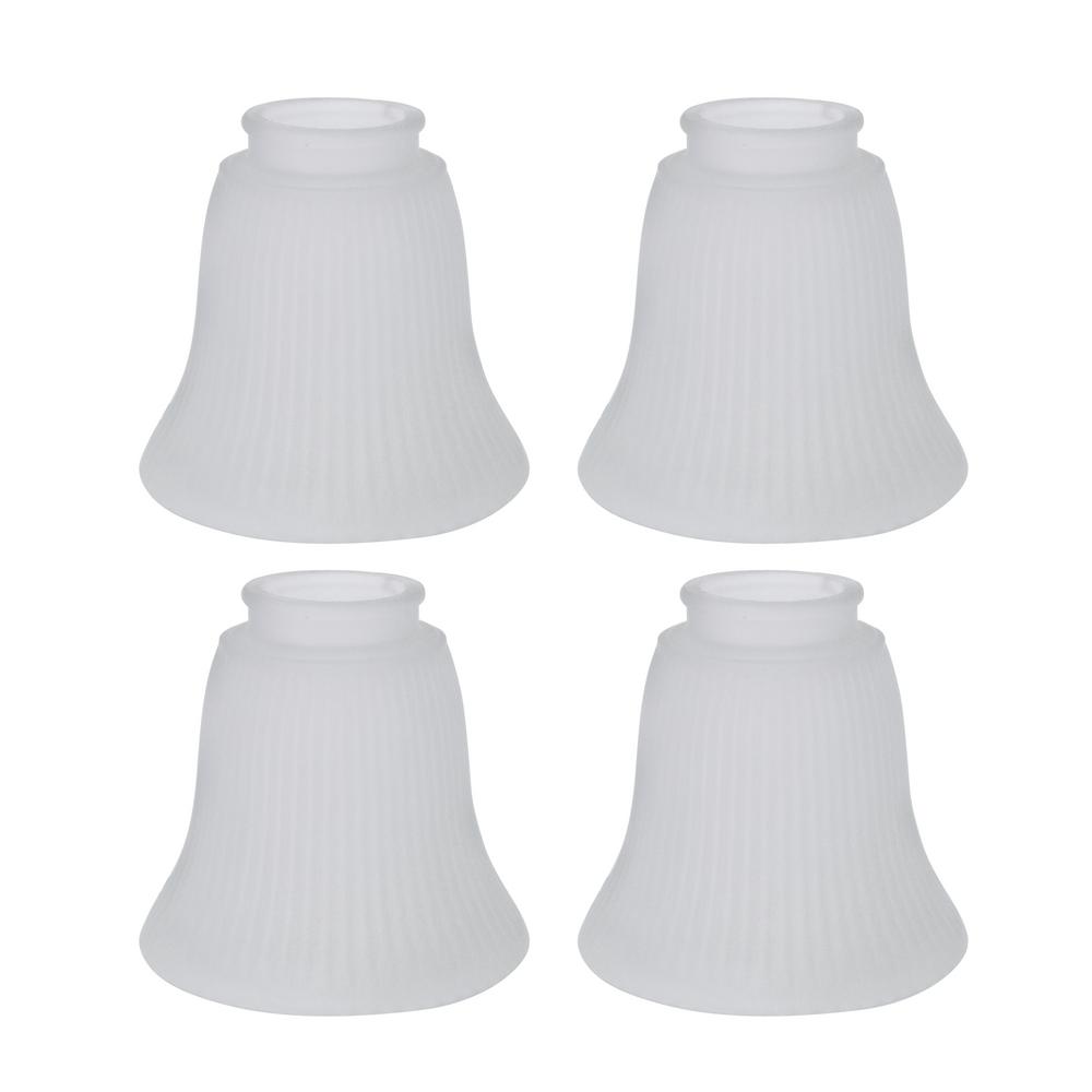 Aspen Creative Corporation 4 1 2 In Frosted Ribbed Bell Shaped Ceiling Fan Replacement Glass Shade 4 Pack