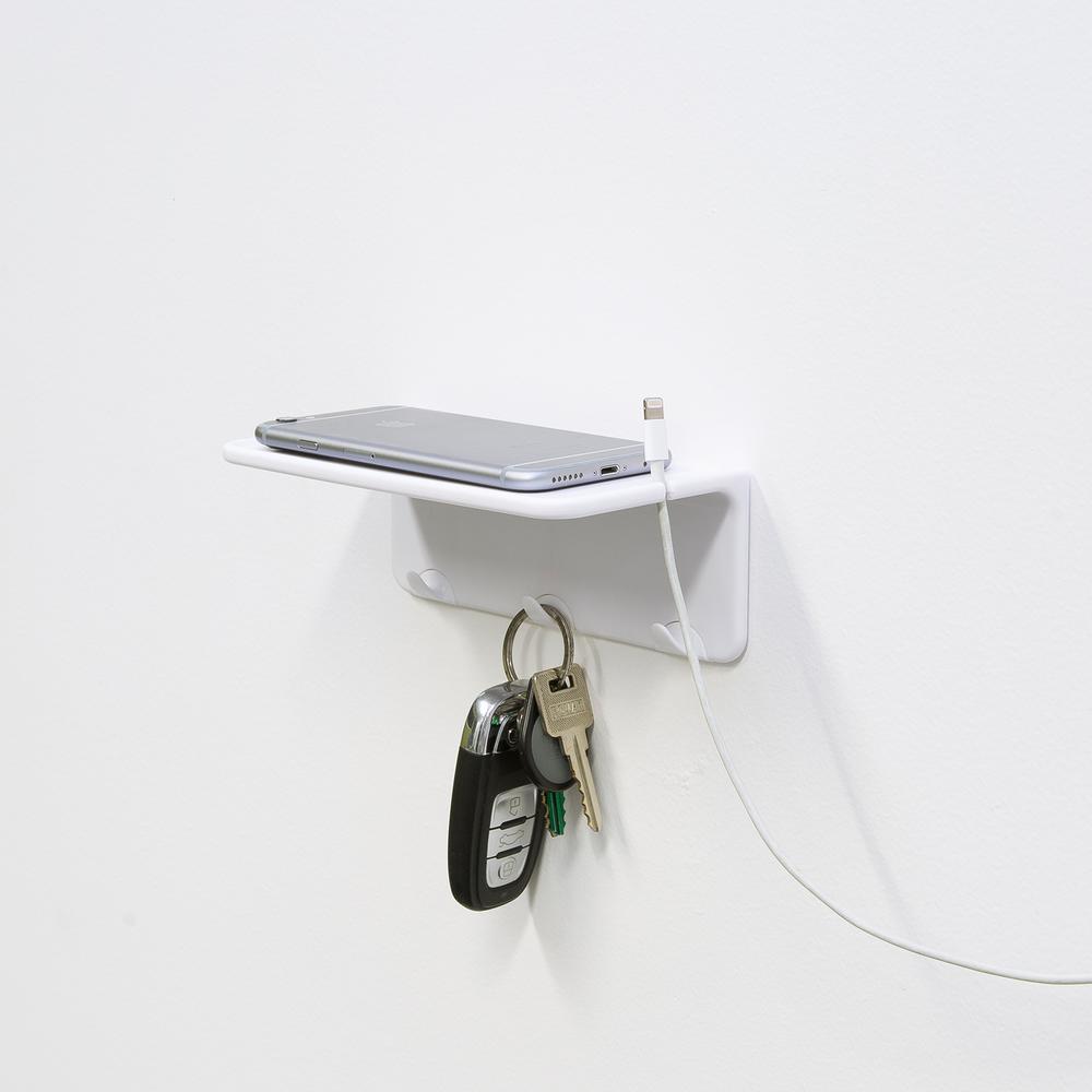 Permastik Removable, 6.6 in. L, White Utility Shelf, Holds 2.2 lbs.103