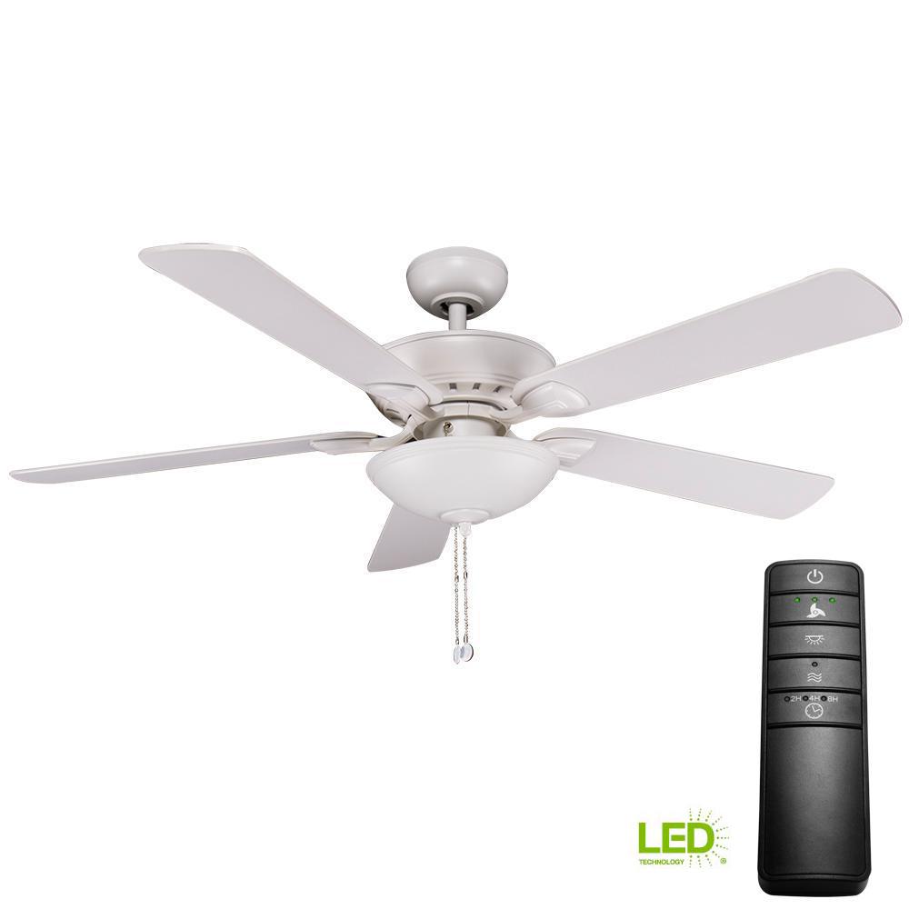 Hampton Bay Gazebo 52 In Led Indoor Outdoor White Ceiling Fan With Connor 52 In Integrated Led Matte White Ceiling Fan With Light