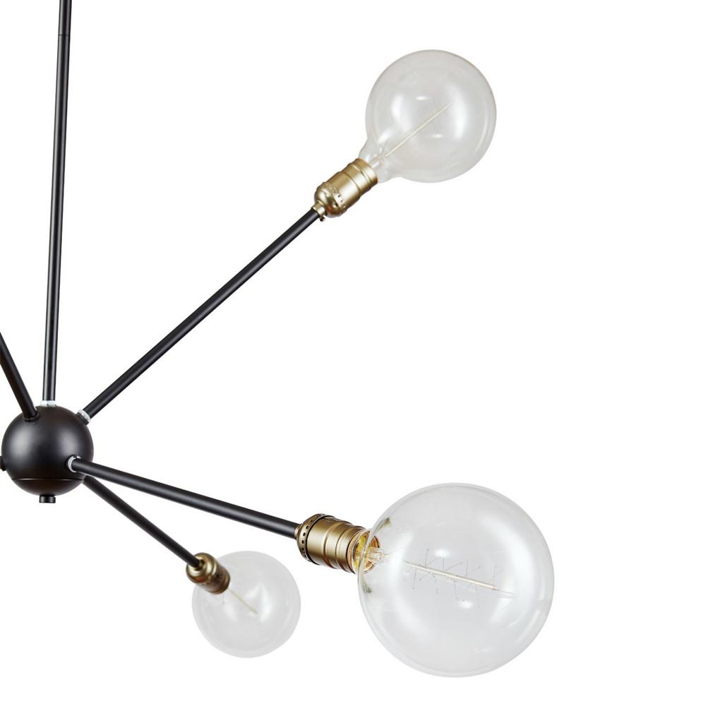 Globe Electric Axel 6 Light Matte Black Chandelier With Antique Br Sockets Globe Electric Axel 6 Light Matte Black Chandelier With Antique Br Sockets