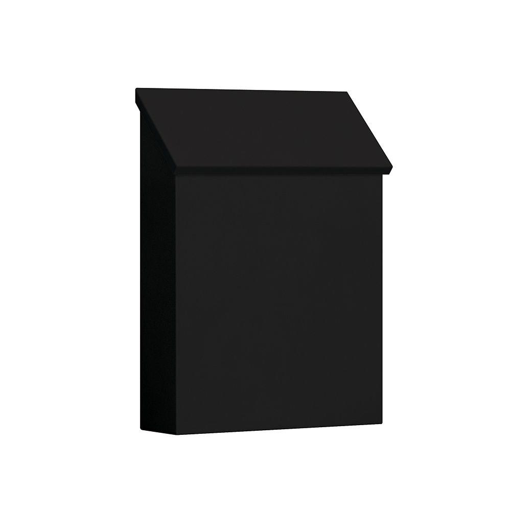 Gibraltar Mailboxes Designer Medium Vertical Wall Mount Locking Mailbox Black W Satin Nickel