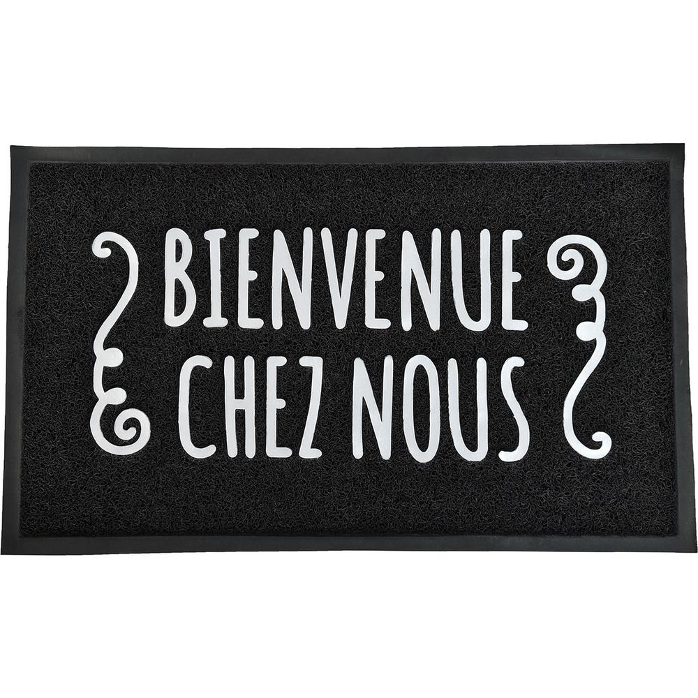 Evideco 30 In X 18 In Black Outdoor Printed Front Door Mat