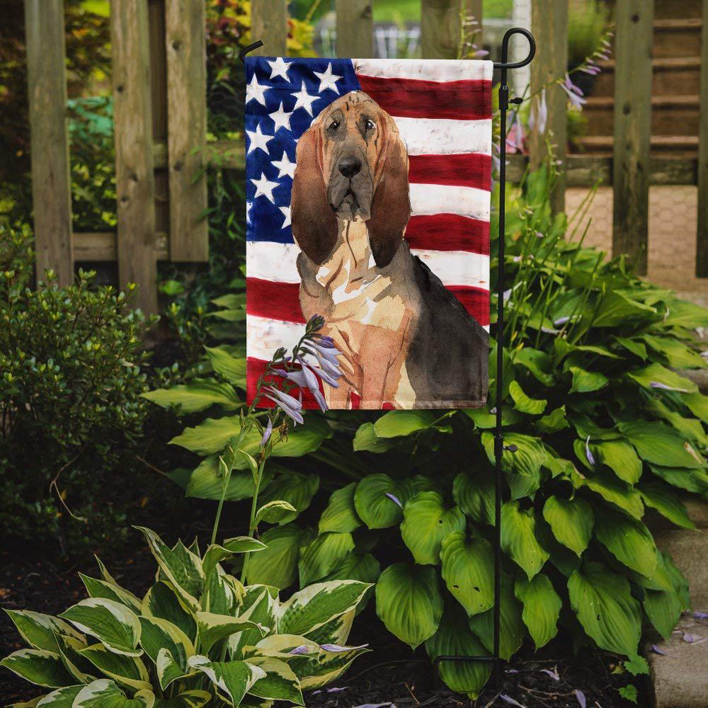 Caroline S Treasures 0 91 Ft X 1 29 Ft Polyester Patriotic Usa Bloodhound 2 Sided 2 Ply Garden Flag Ck1739gf The Home Depot