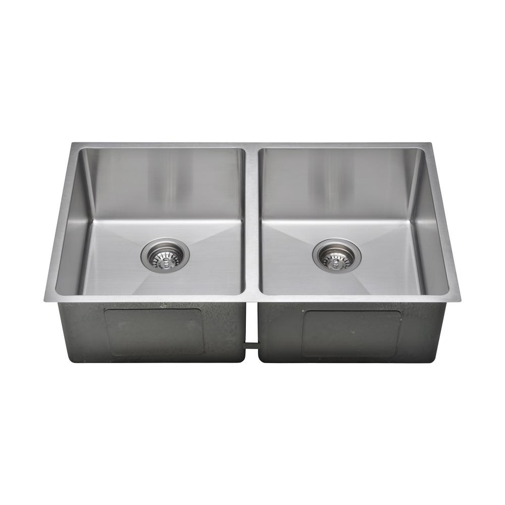 Wells The Chefs Series Undermount Stainless Steel 33 In Handmade 50 Wells The Chefs Series Undermount Stainless Steel 33 In Handmade 50 Double Bowl