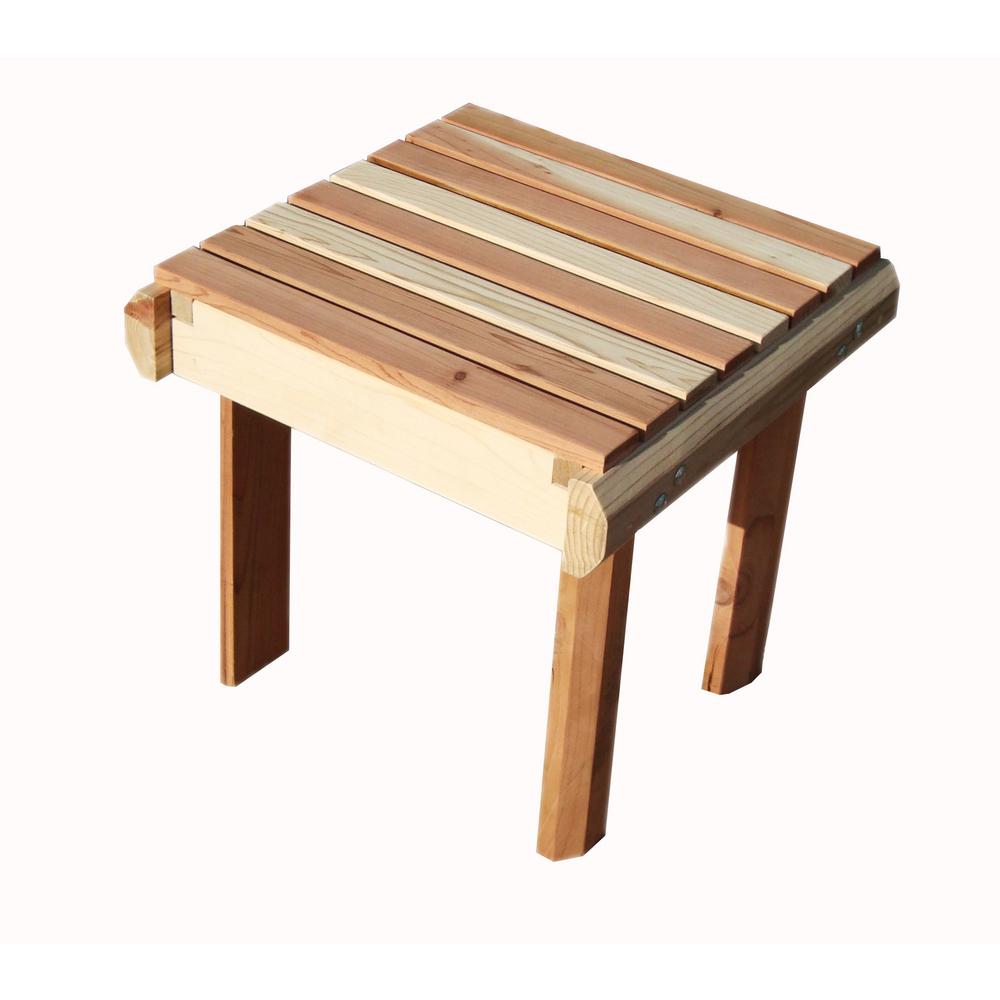 Best Redwood Beach Clear No Stain Redwood Outdoor Side Table Stbeb