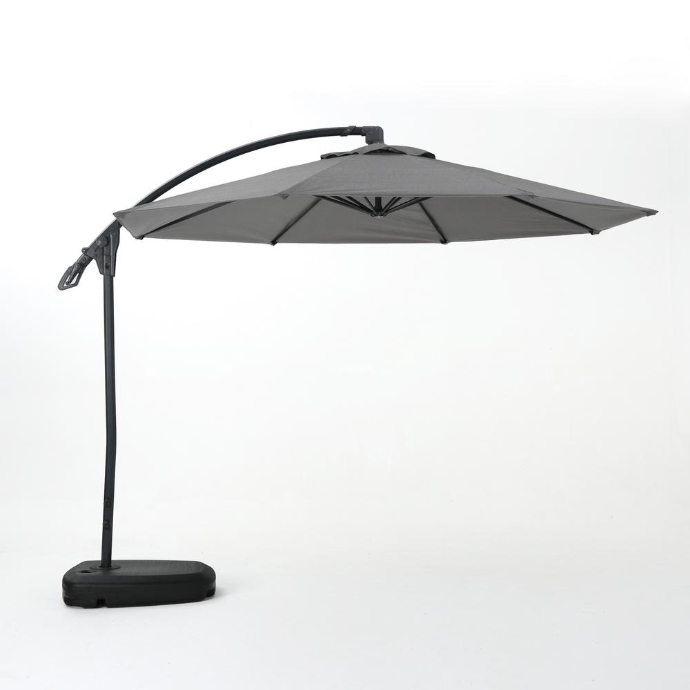 Cantilever Umbrellas Patio The Home Depot 9 71 Ft Aluminum Cantilever Tilt Patio Umbrella In Gray