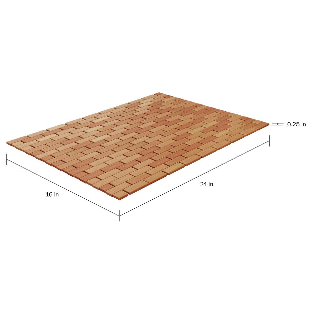 Lavish Home 16 In X 24 In Bamboo Bathroom Mat Hw2400004 The