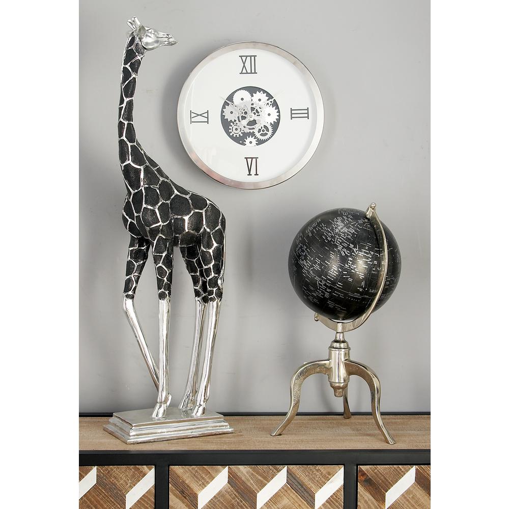 Litton Lane 14 In Modern White Gear Wall Clock 42826 The Home Depot Modern White Gear Wall Clock