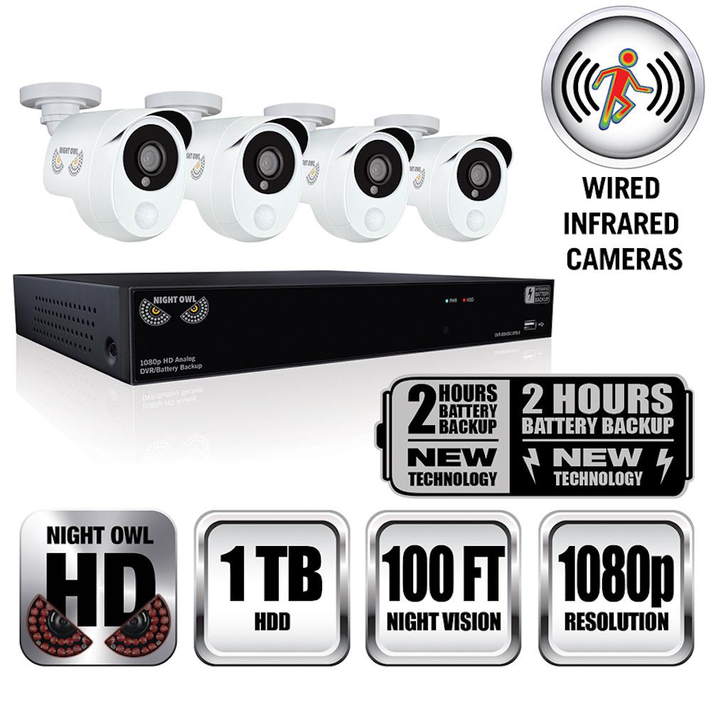 Night Owl Integrated Battery Backup 8-Channel 1080p HD Video Security ...