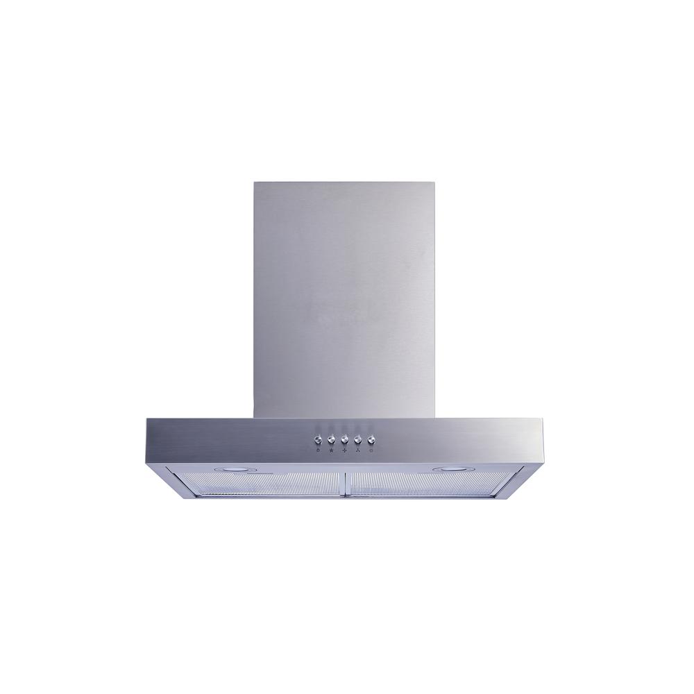Winflo 36 in. Convertible Wall Mount Range Hood in Stainless Steel with Mesh Filters and Push Button Control