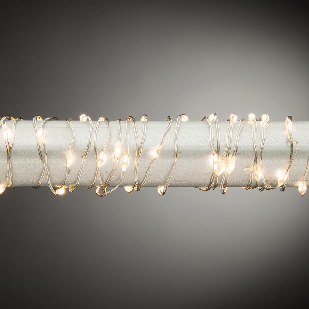 Battery Indoor Outdoor Warm White Lights 60 Light Warm White Silver Lights