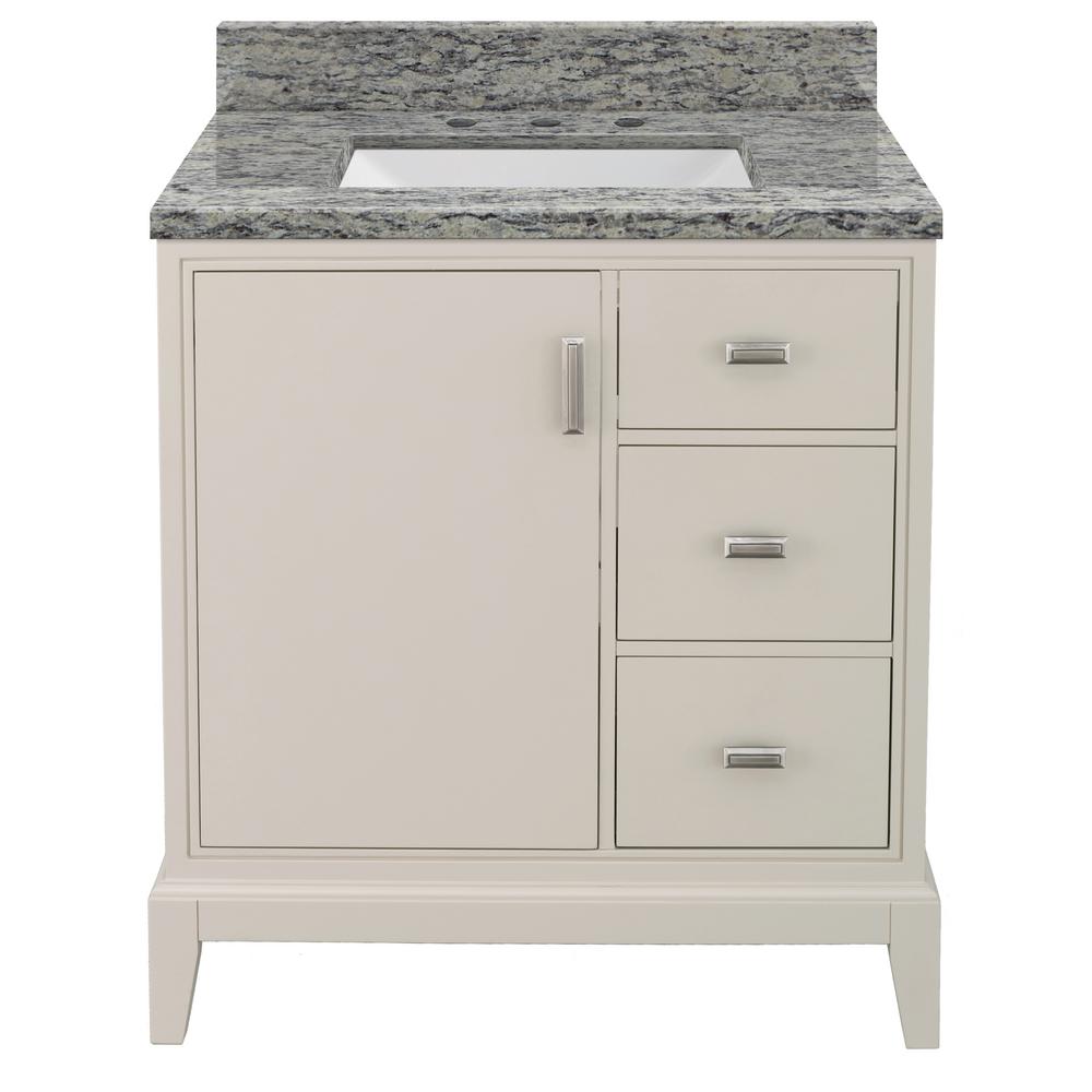 Home Decorators Collection Shaelyn 31 in. W x 22 in. D Bath Vanity in Rainy Day RH with Granite