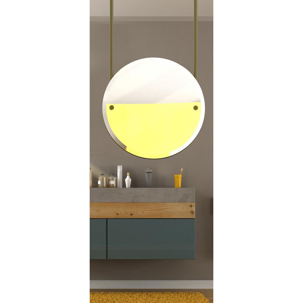 Allied Brass Frameless Round Ceiling Hung Mirror With Beveled Edge