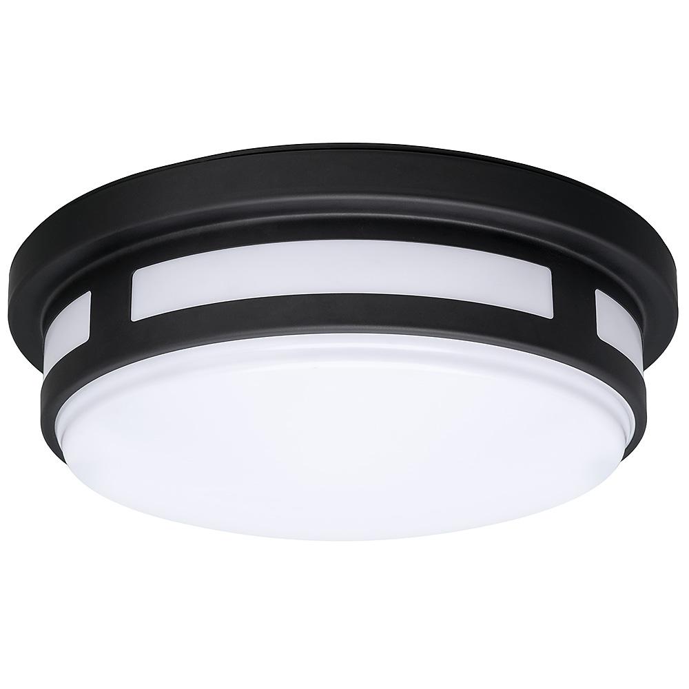 Hampton Bay 11 In 1 Light Round Black Led Indoor Outdoor Flush Led Indoor Outdoor Flush