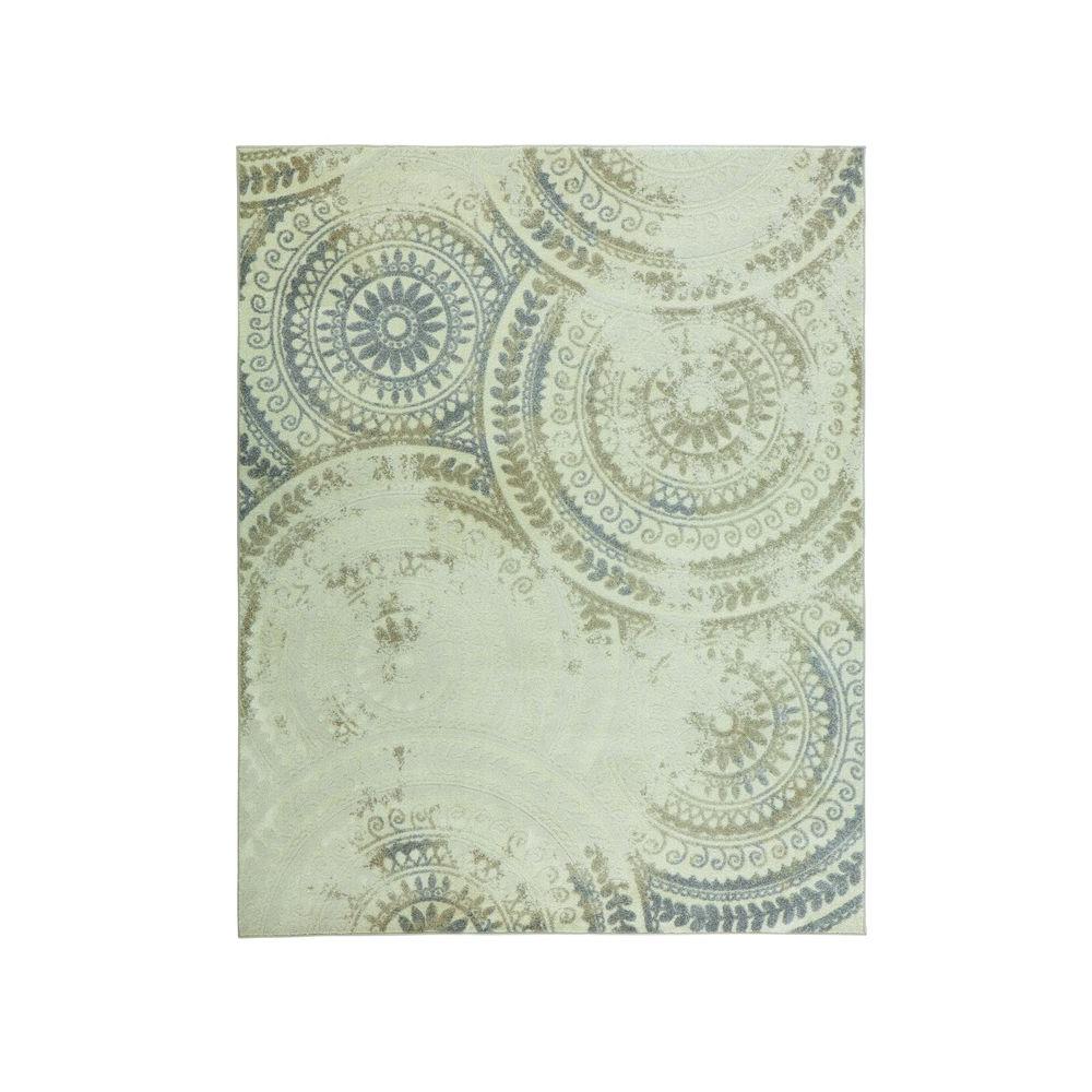 Home Decorators Collection Ivory Area Rugs The Depot Spiral Medallion Ivory 5 Ft X 7 Area Rug