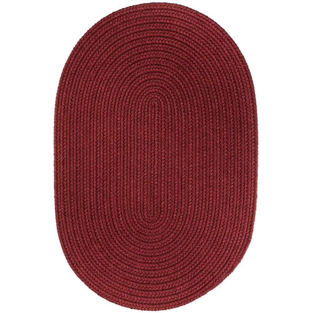 Rhody Rug Texturized Solid Colonial Red Poly 4 Ft X 6 Oval Texturized Solid Colonial Red Poly 4 Ft X 6 Oval Braided Area Rug