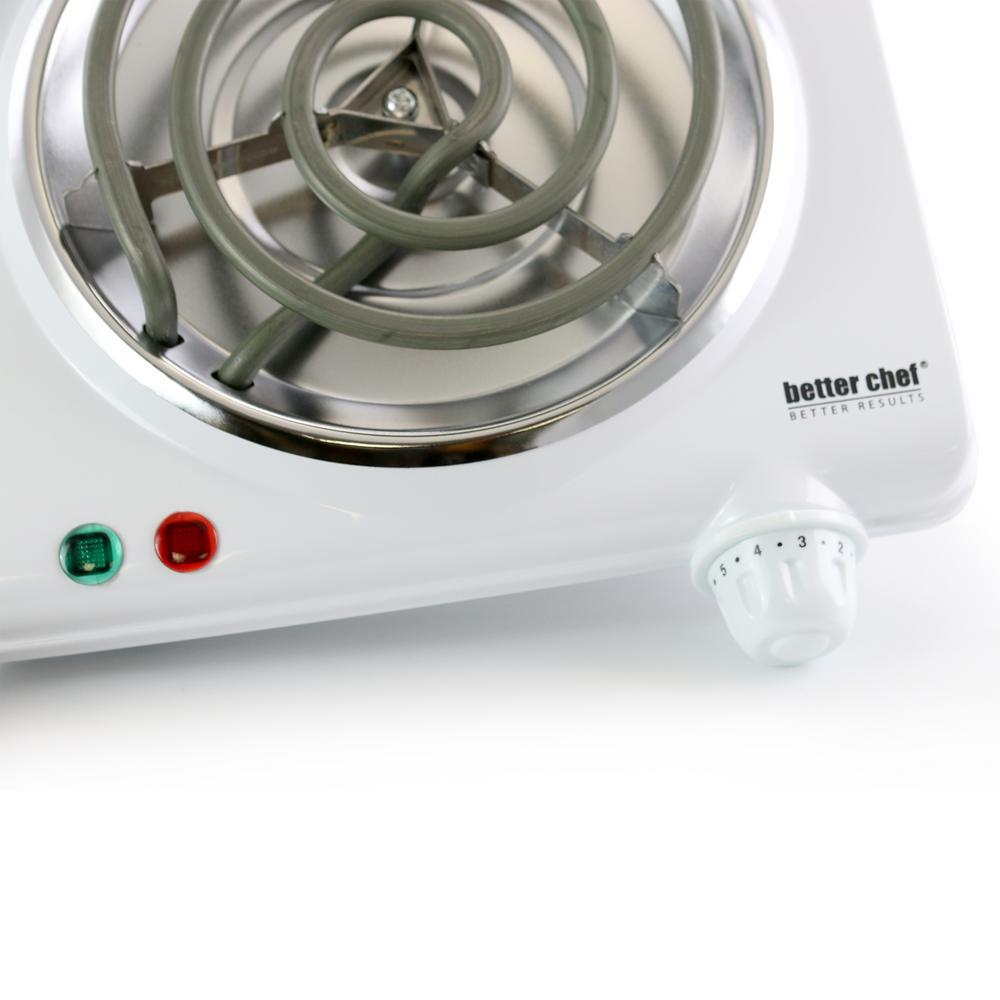 Better Chef Single Burner 7 In White Electric Portable Countertop