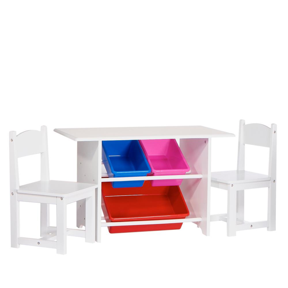 6 Piece White Children S Table And Chair Set