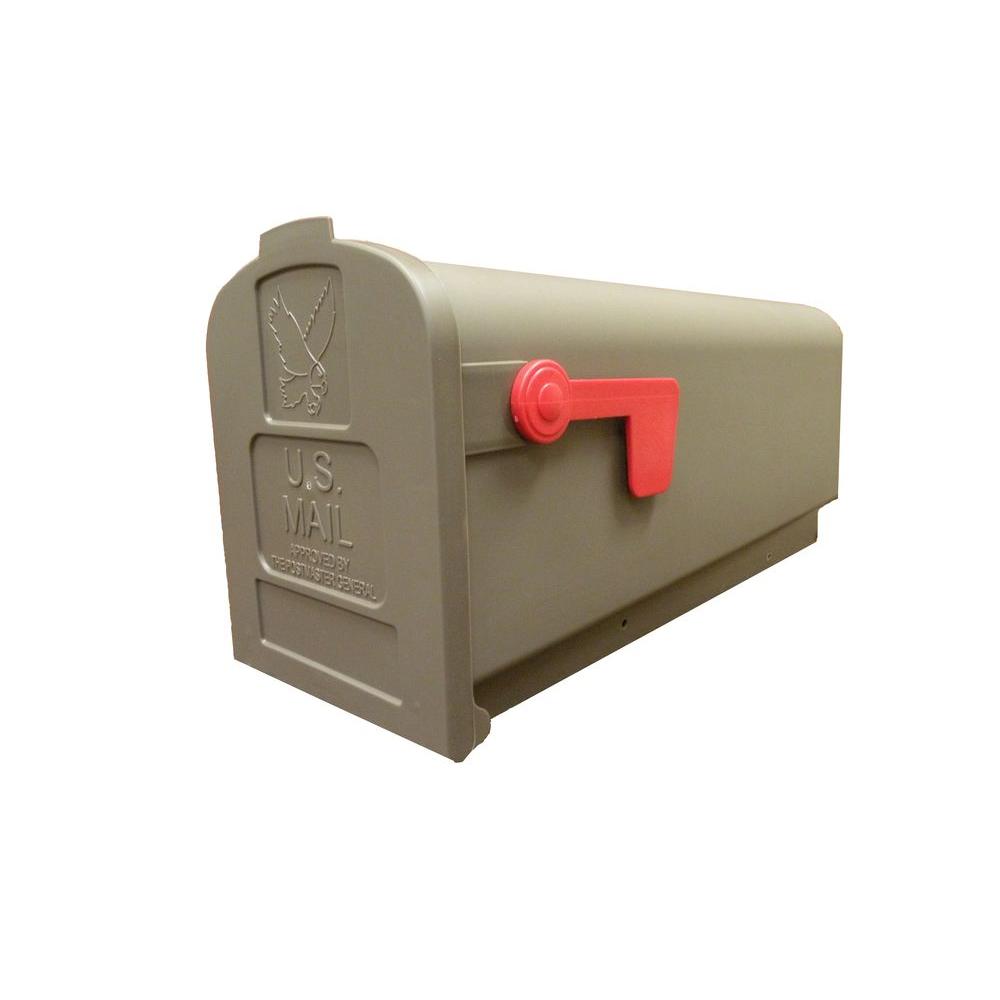 Gibraltar Mailboxes Fully Assembled Plastic Post Mount Mailbox in
