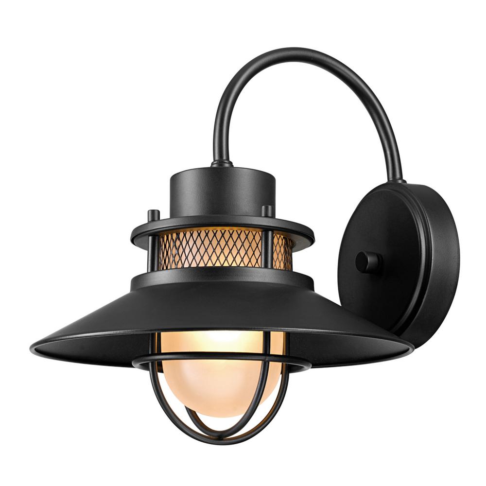 Globe Electric Outdoor Wall Lighting The Home Liam 1 Light Matte Black Outdoor