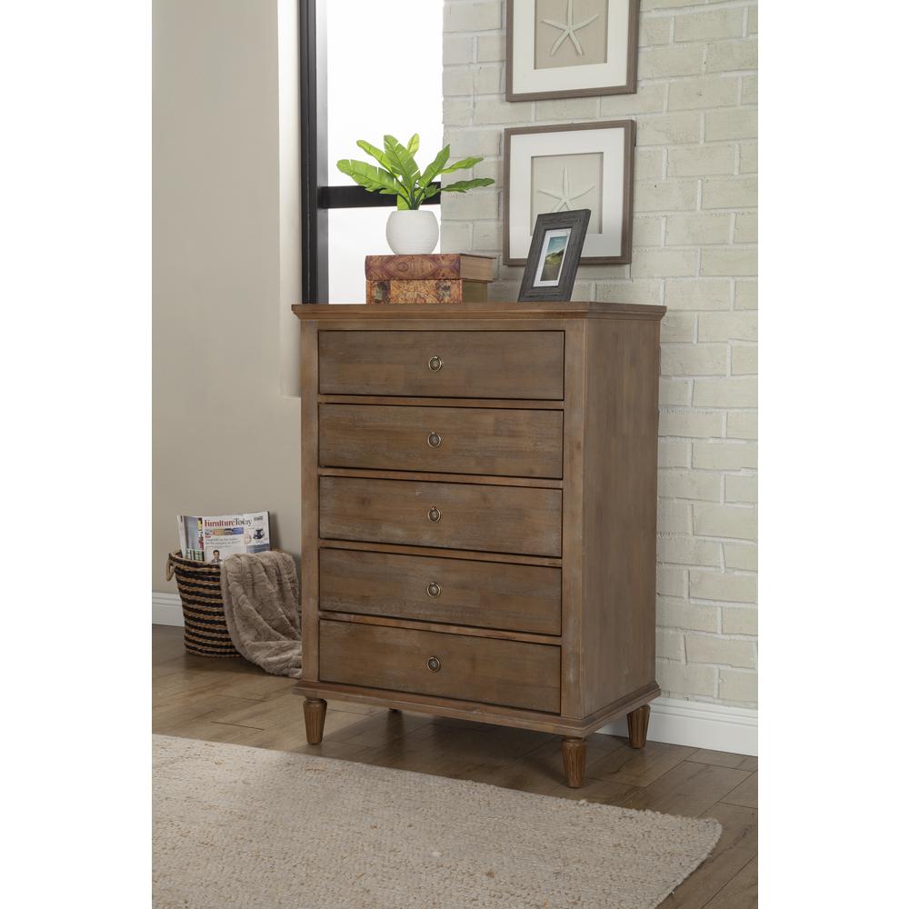 Luxeo Cambridge 5 Drawers Oak Gray Wash Dresser Lux 5d2501 Ogry