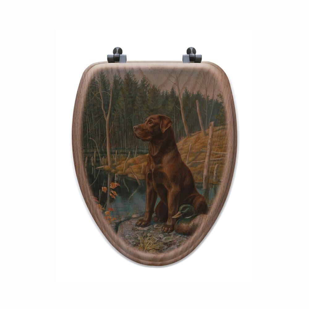 Ready To Go Elongated Closed Front Wood Toilet Seat in Oak BrownTSO