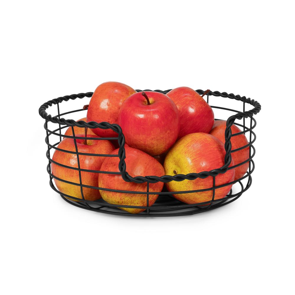 Spectrum Everly Countertop Black Fruit Bowl Basket Produce Holder