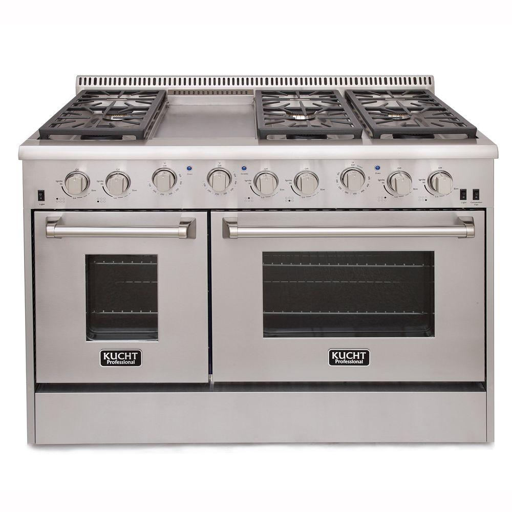 Kucht Pro-Style 36 in. 5.2 cu. ft. Natural Gas Range in Stainless ...