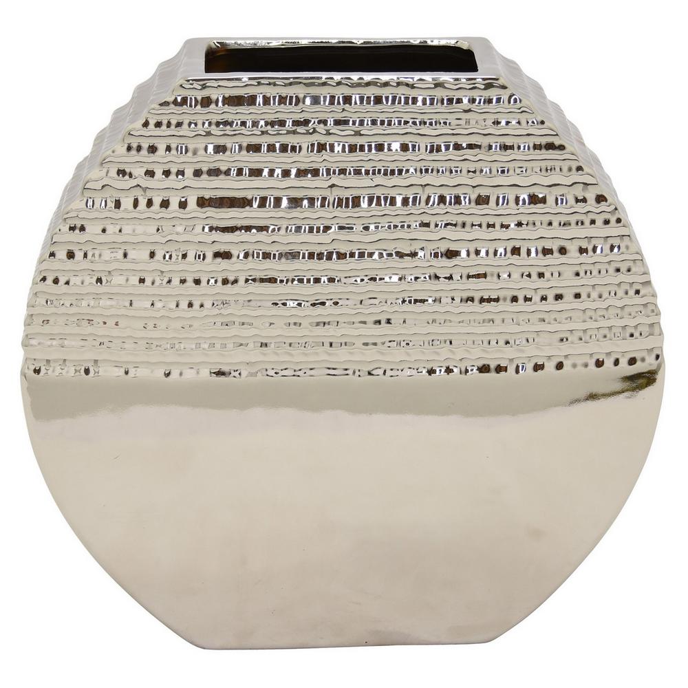 ORE International Kairavi Silver Polyresin Decorative VaseK4292V