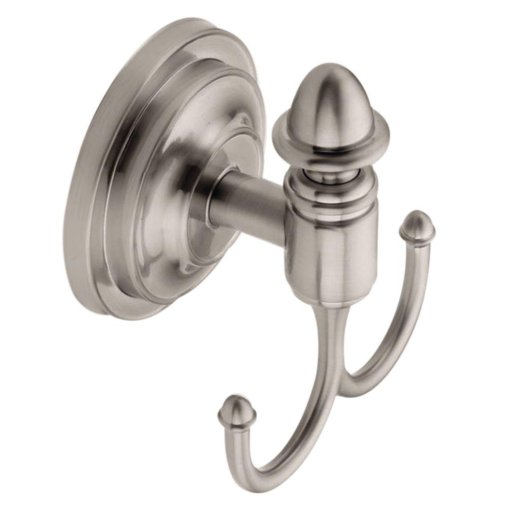 Glacier Bay Mandouri Double Robe Hook in Brushed Nickel-262A-2204 - The ...