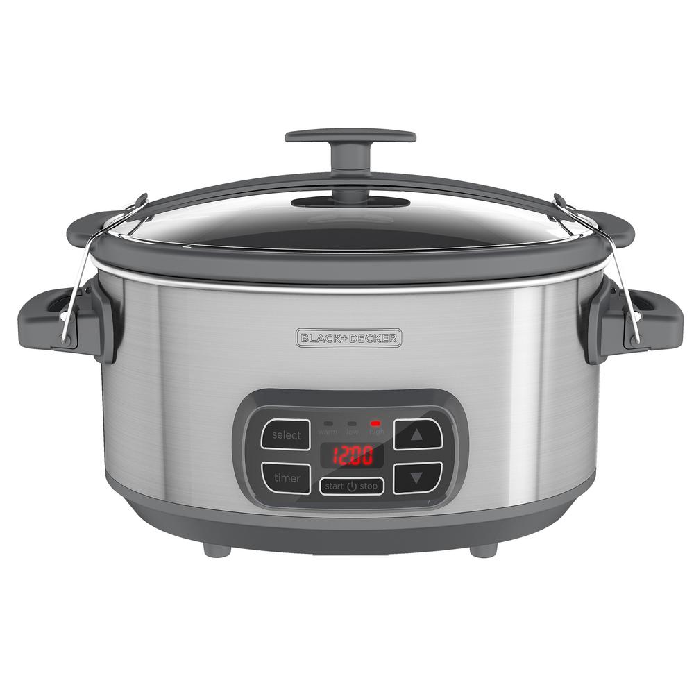 Crock-Pot 7 Qt. Manual Stainless Steel Slow Cooker with Glass Lid