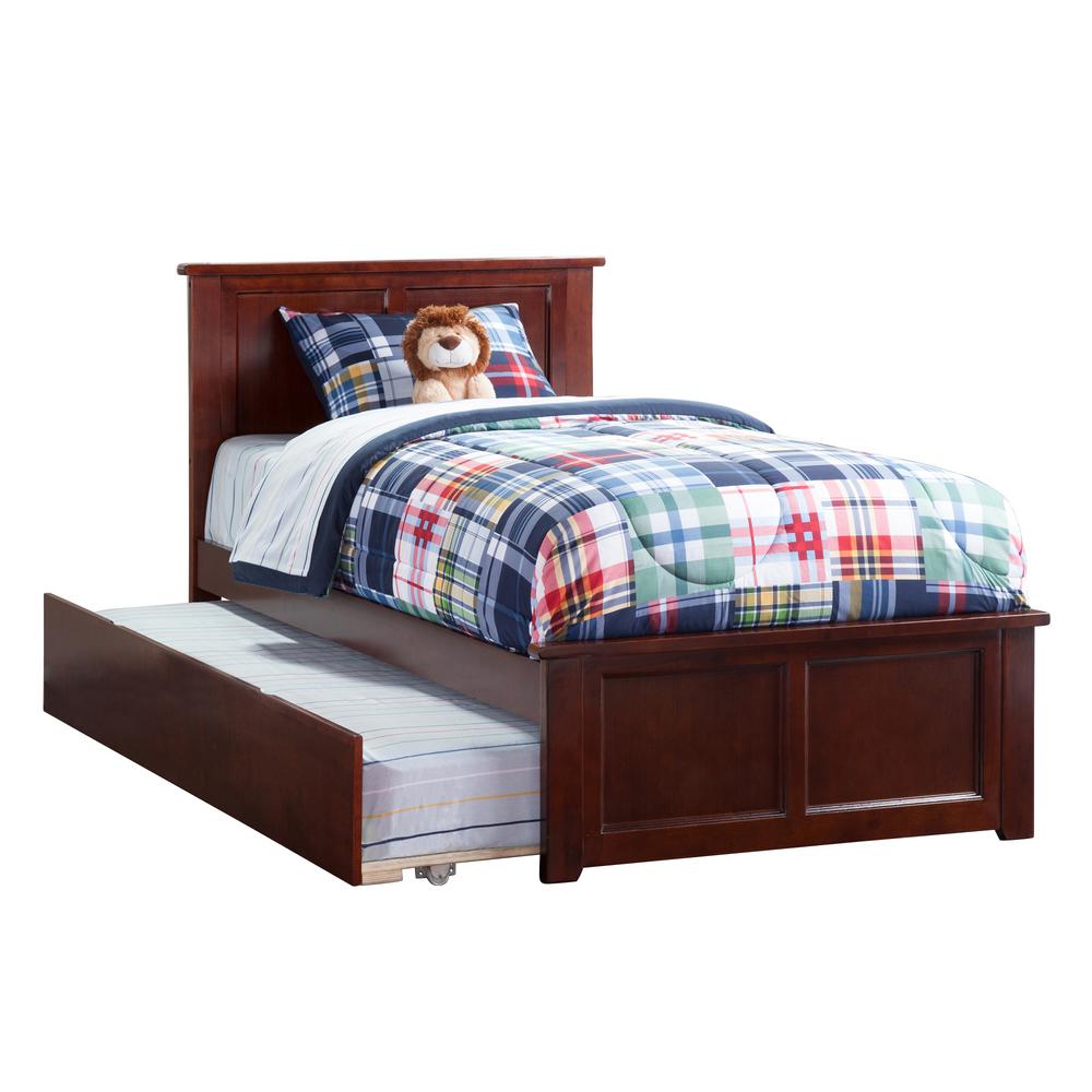 Atlantic Furniture Madison Twin Platform Bed with Matching Foot Board with TwinSize Urban
