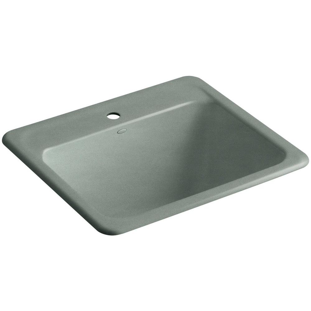 KOHLER Glen Falls 25 In X 22 In X 13 625 In Cast Iron Utility Sink   Basalt Kohler Utility Sinks K 19017 1 Ft 64 1000 