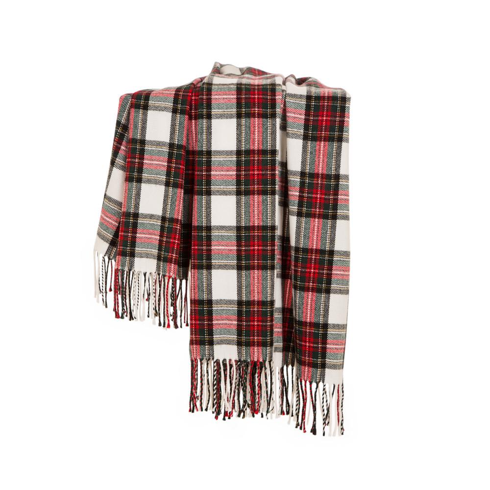 60 in. L Plaid Woven Throw