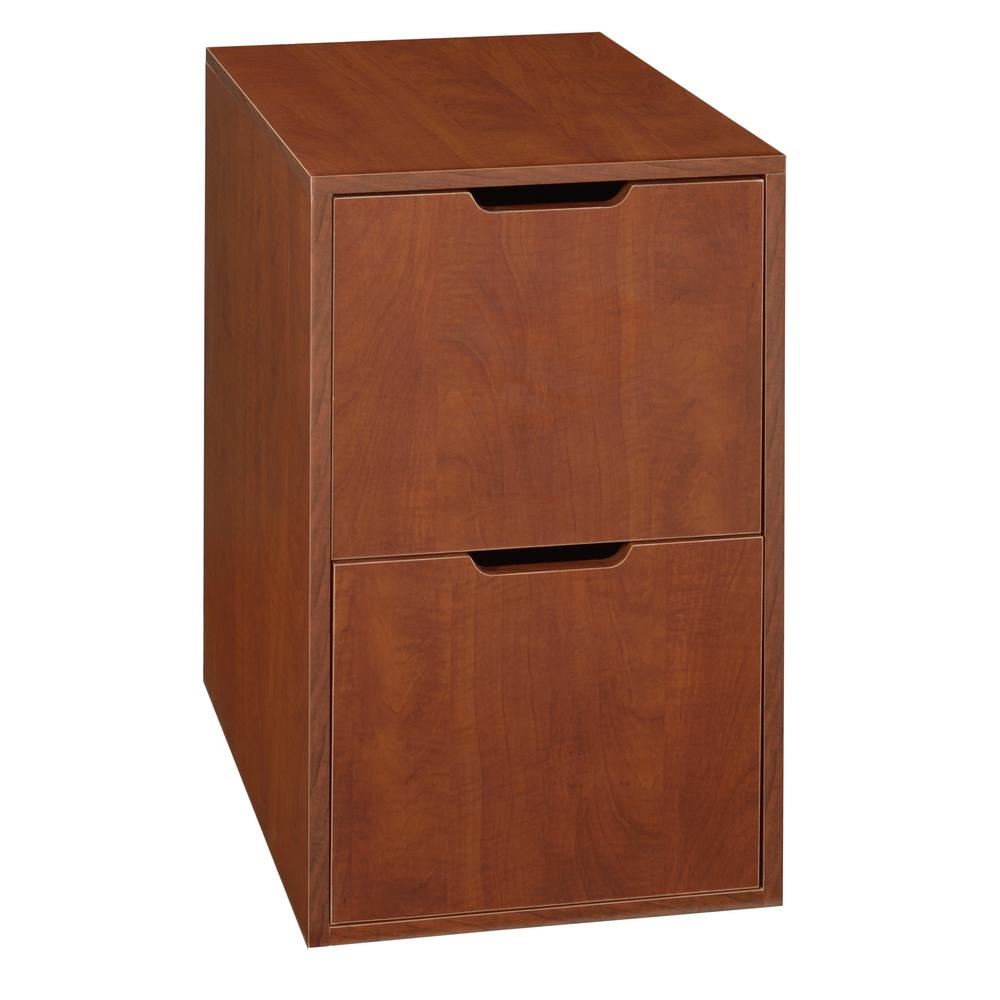 Niche Mod Freestanding Box-File Pedestal with No with No-Tools Assembly Cherry