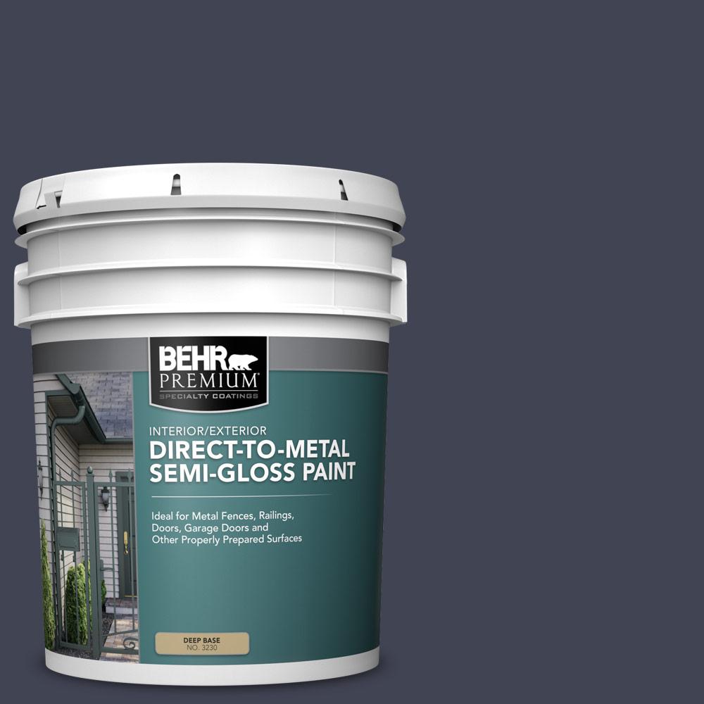 BEHR PREMIUM 5 gal. #PPU15-19 Black Sapphire Semi-Gloss Direct to Metal