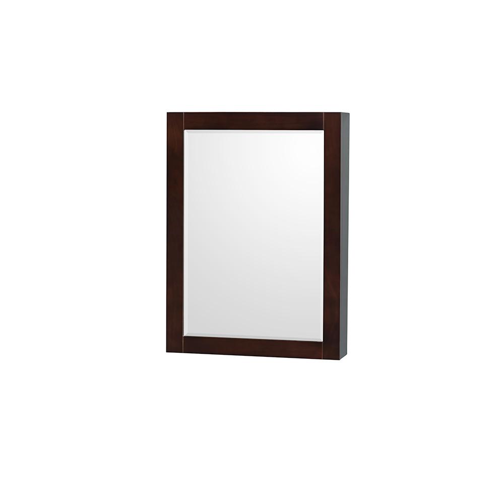 Wyndham Collection Sheffield 24 in. W x 33 in. H Framed Wall Mirror in EspressoWCS1414MC24ESP