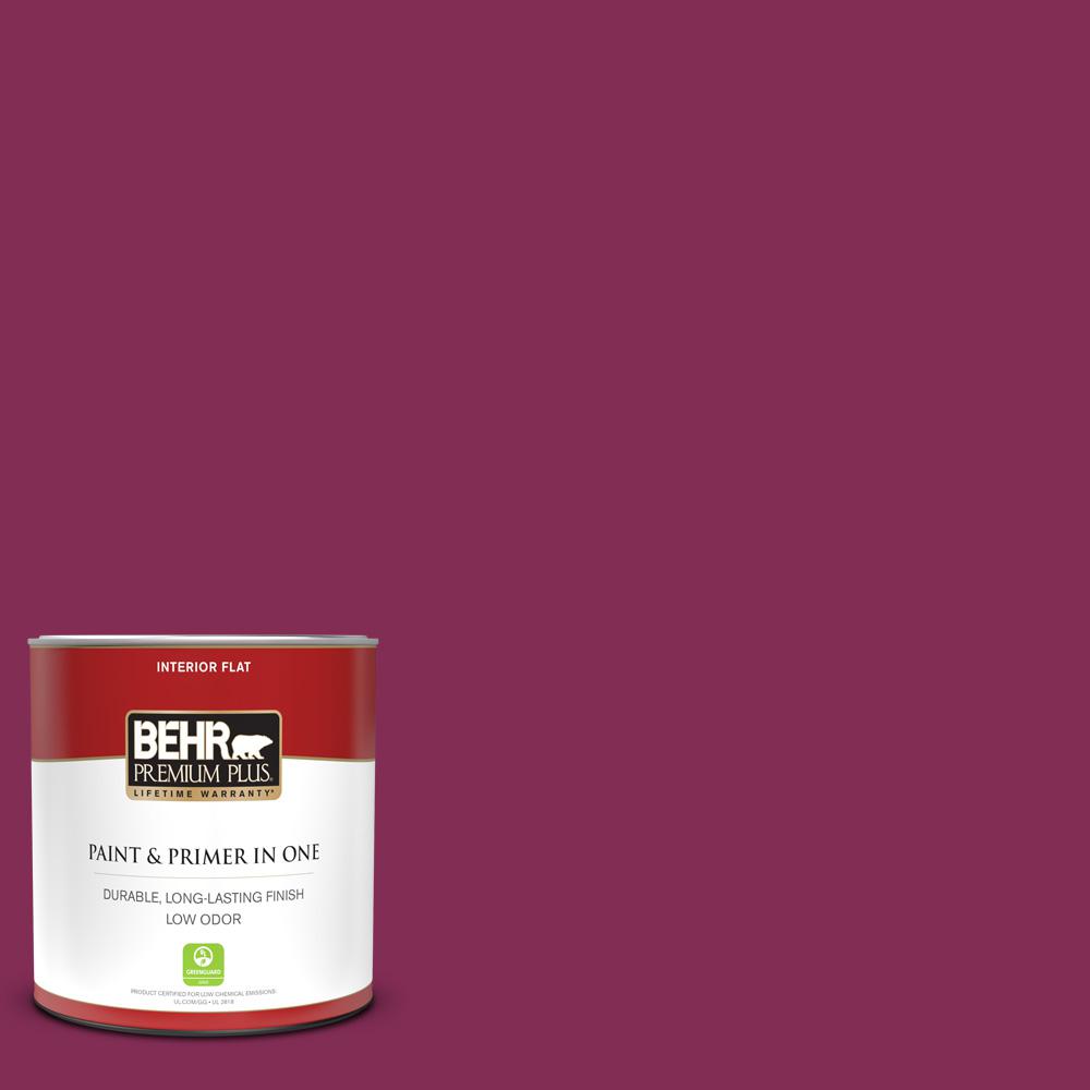 BEHR PREMIUM PLUS 1 qt. M1307 Sugar Beet Flat Low Odor Interior Paint