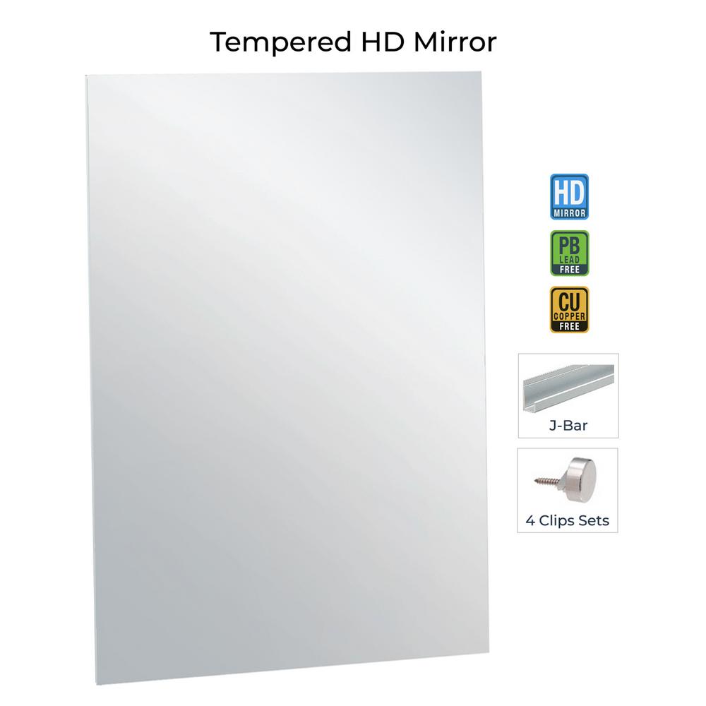 Fab Glasirror Hd Tempered Wall Mirror Kit For Gym And Studio 48 X 72 Inches With Safety Backing Gm48x72 The Home Depot - Home Depot Mirror Wall Mount