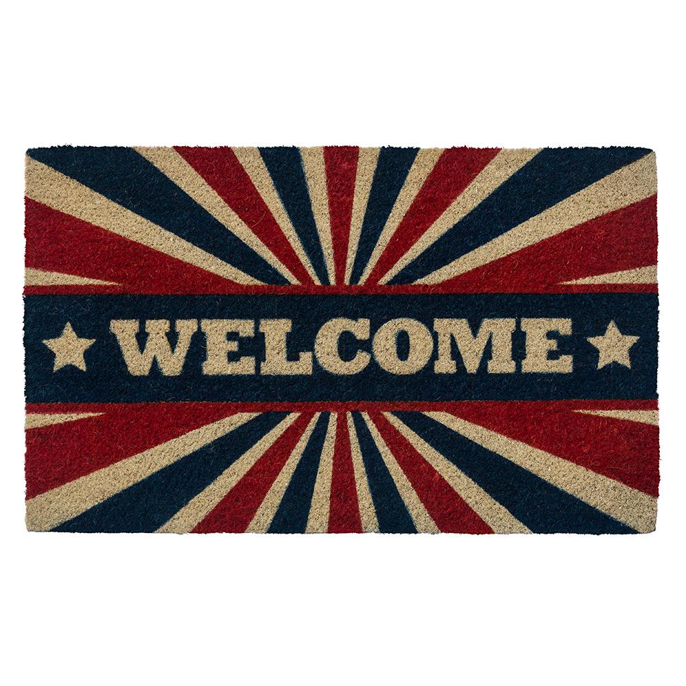 Entryways Patriotic Welcome 28 In X 17 In Non Slip Coir Door Mat