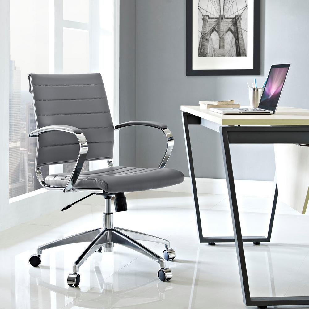 Modway Jive Mid Back Office Chair In Gray-EEI-273-GRY - The Home Depot