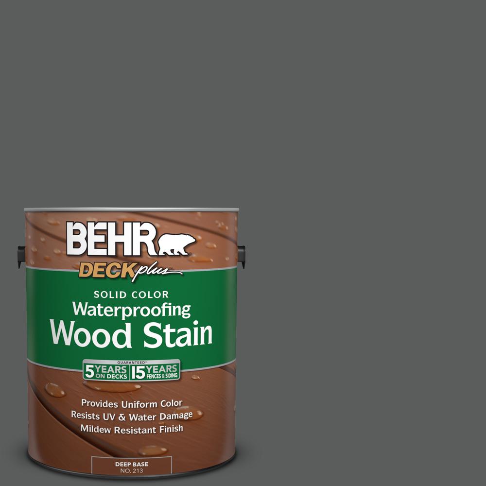 Behr Deckplus 1 Gal N520 6 Asphalt Gray Solid Color Waterproofing N520 6 Asphalt Gray Solid Color Waterproofing Exterior Wood