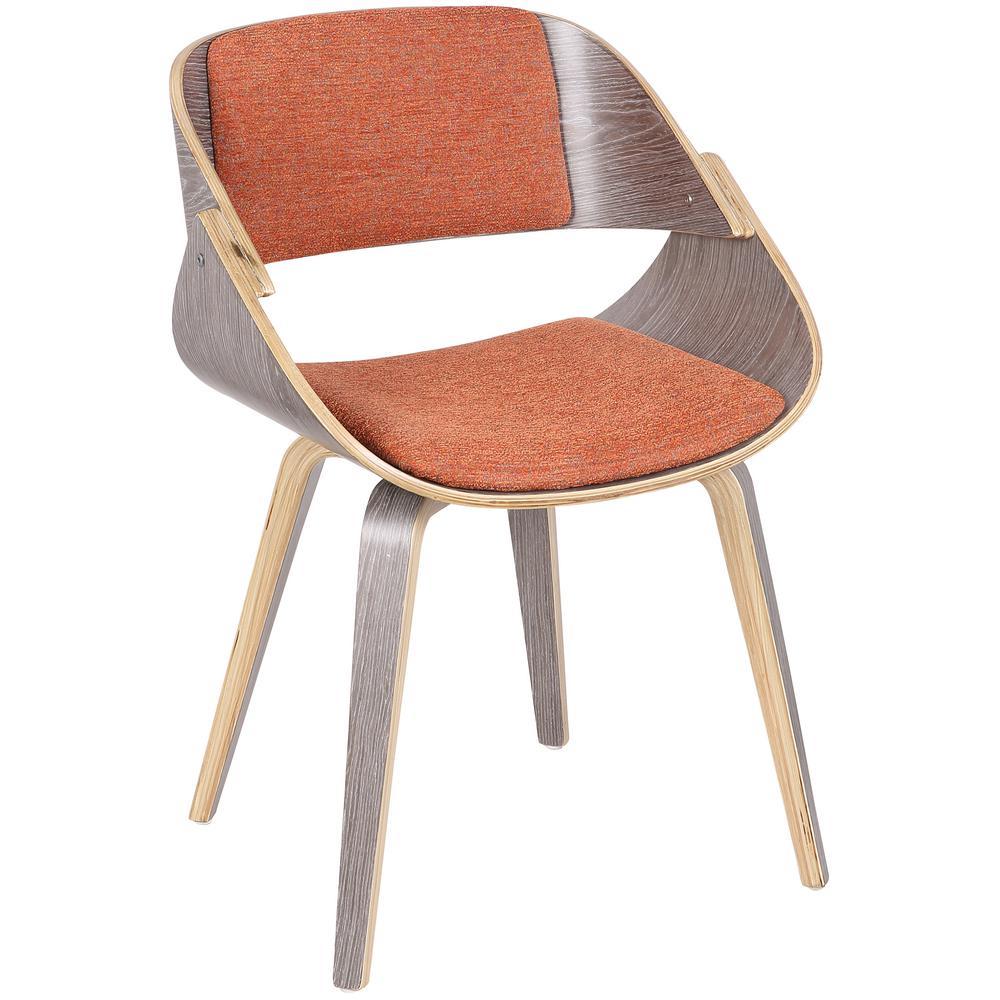 Baxton Studio Kehoe Gray and Orange Modern Accent Chair ...