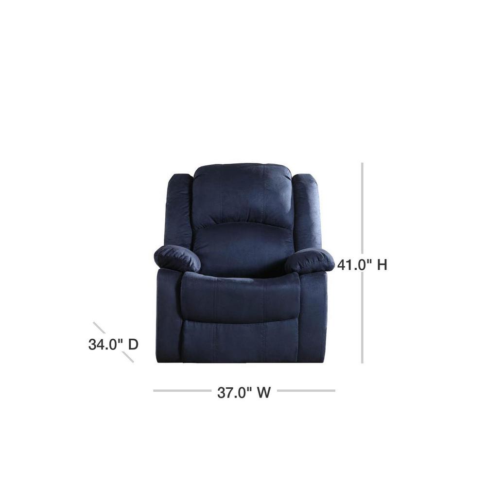 Unbranded Blue Microfiber Recliner 73012 91bl The Home Depot