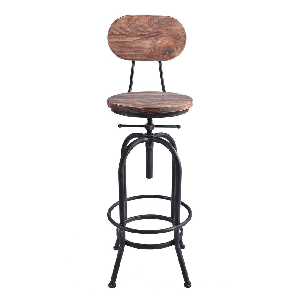 Today S Mentality Archer 41 47 In Silver Brushed Gray Silver Brushed Gray Adjule Barstool With Rustic Pine Wood Seat And Back