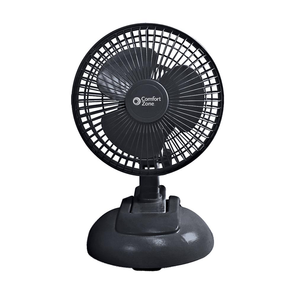 Comfort Zone 6 in. Black Combo Desk and Clip Fan with Adjustable TiltCZ6XMBK The Home Depot